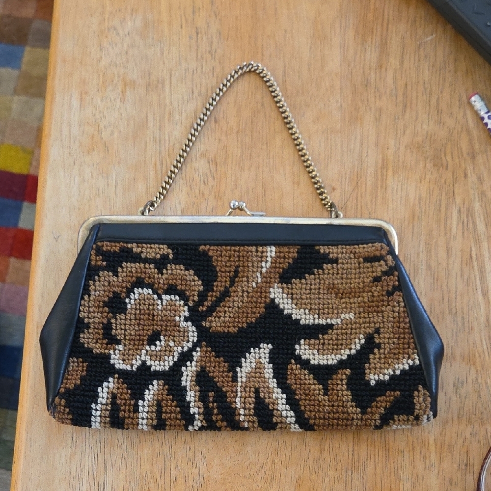 Vintage Black and Brown Handbag